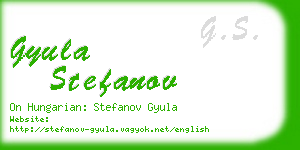 gyula stefanov business card